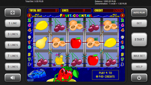 Игровой автомат Fruit Cocktail в казино Вулкан Делюкс